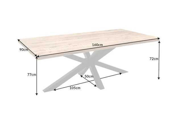 Table à manger GALAXIE – 160 cm – Bois de manguier massif