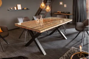 Table à manger Barracuda X en avec plateau en verre 180cm