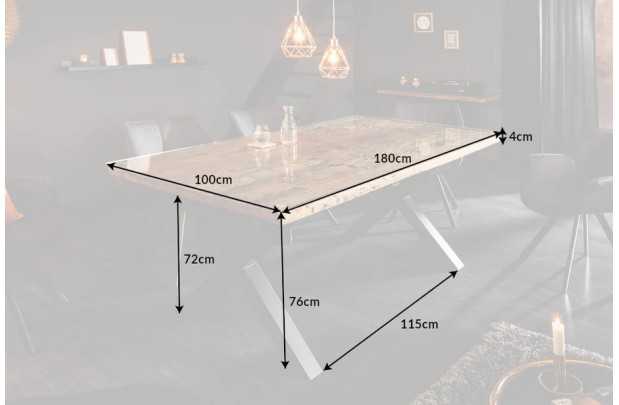 Table à manger Barracuda X en avec plateau en verre 180cm