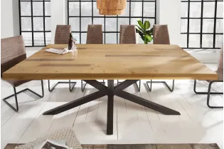 Table à manger en bois massif coloris naturel 200cm pas cher 2