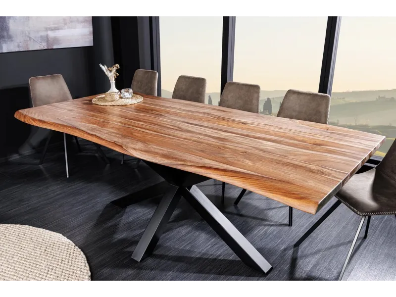 Table à manger tronc d'arbre 200 cm | Table à manger industrielle bois massif| adeniahome