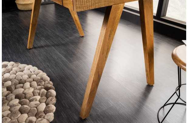 Bureau Davenport MONSOON 120 cm – Bois de Manguier Naturel avec Marques de Scie