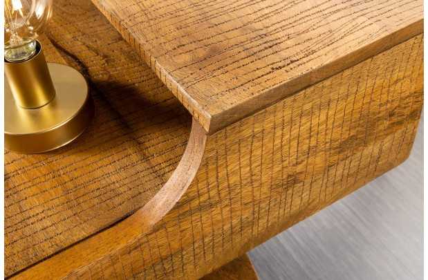 Bureau Davenport MONSOON 120 cm – Bois de Manguier Naturel avec Marques de Scie