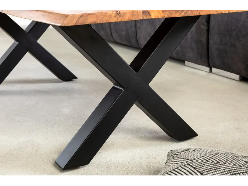 Table basse tronc d'arbre 120 cm | Table basse industrielle bois massif