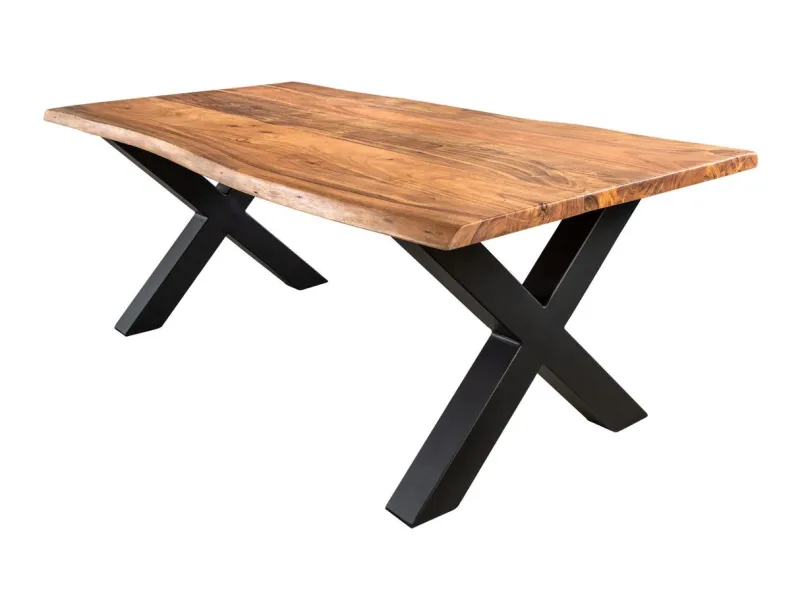 Table basse tronc d'arbre 120 cm | Table basse industrielle bois massif