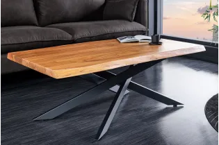 Table basse tronc d'arbre 110 cm | Table basse industrielle bois massif