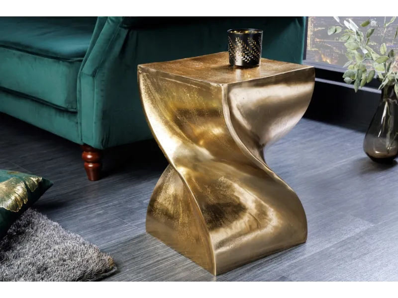 Tabouret design en aluminium argenté 45cm Tabourets bas |adeniahome.com