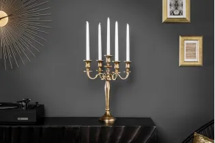 Chandelier 120 cm design 5 branches en aluminium argenté Objets de ... 2