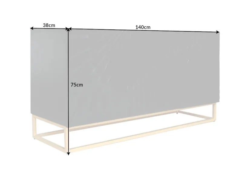 Buffet SCORPION Noir 140cm Bois de Manguier Sculpté - Adenia Home