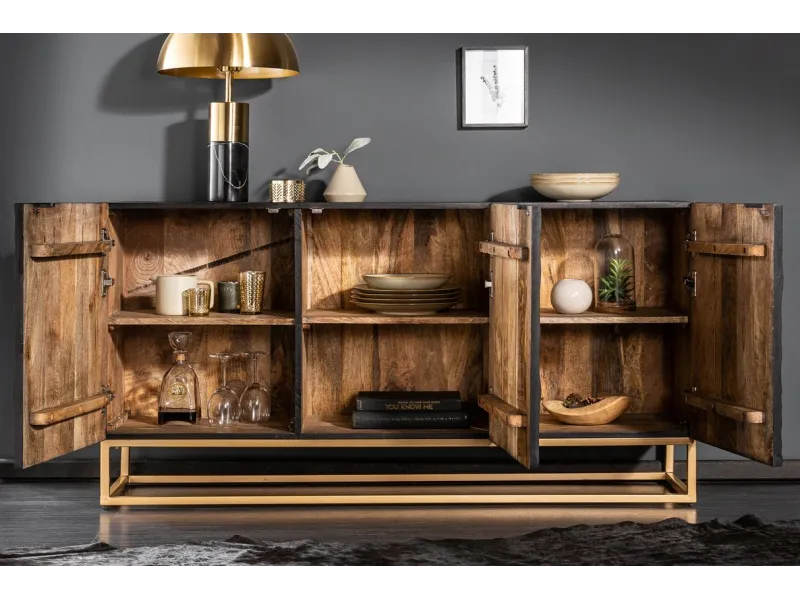 Buffet Scorpion 140 cm noir | Buffet design contemporain en bois massif – Adenia Home