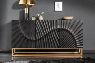 Buffet Scorpion 140 cm noir | Buffet design contemporain en bois massif – Adenia Home 2