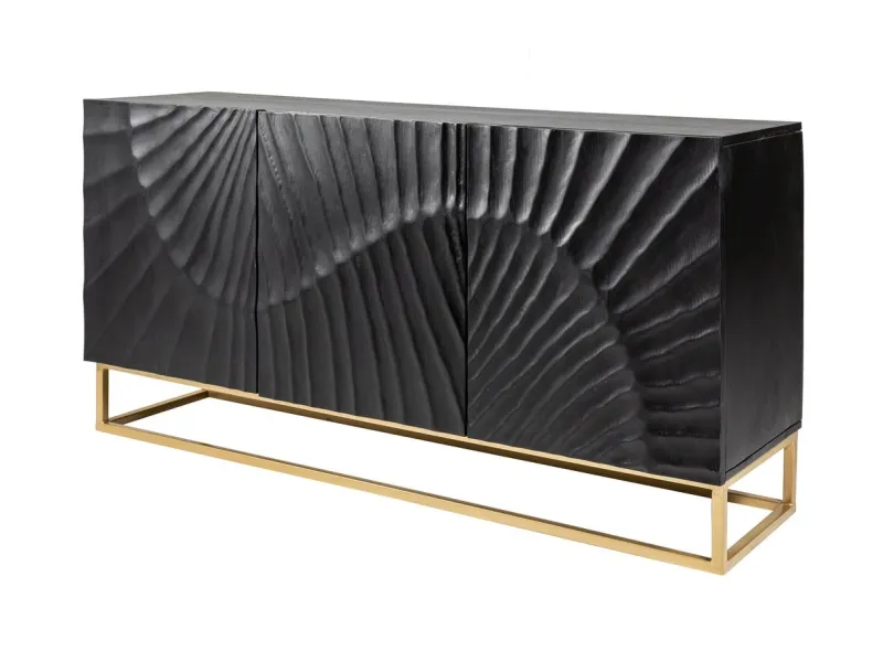 Buffet Scorpion 140 cm noir | Buffet design contemporain en bois massif – Adenia Home