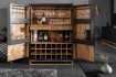 Armoire en  bois massif sculpté scorpion coloris noir 141cm pas cher