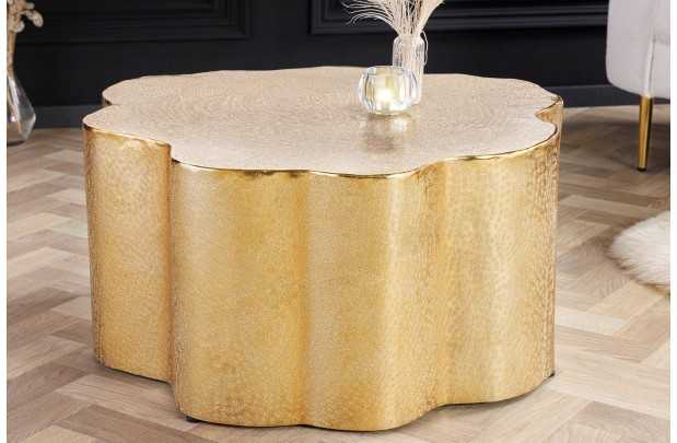 Table basse de 70 cm design oriental coloris or