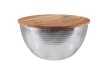 Table basse Ronde Orient Rangement Argent 60cm Bois d'Acacia Massif