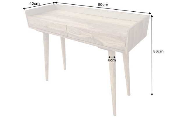 Bureau design 120x75 cm pour ordinateur portable teinté blanc laqué...