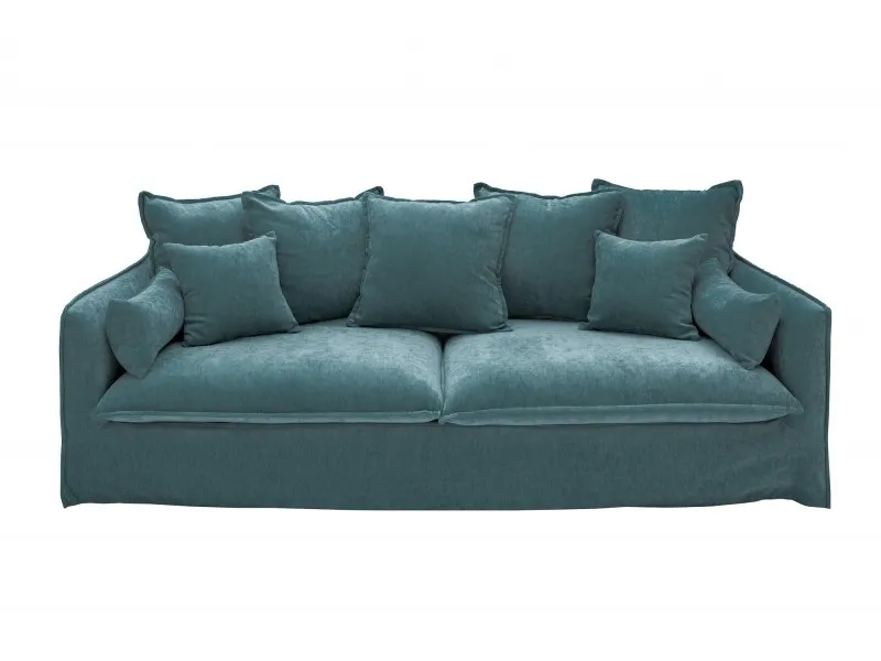 Canapé HEAVEN 200 cm – Élégance et douceur en velours bleu sarcelle