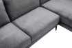 Canapé d'angle design MANHATTAN 295cm velours gris foncé ressorts ensachés 3 places pieds métal