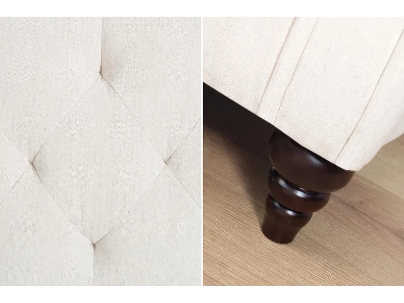 Canapé convertible design classique de couleur beige en tissu avec ...