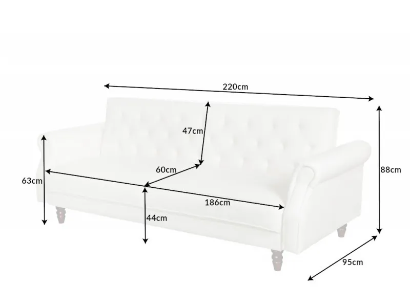 Canapé convertible design classique de couleur beige en tissu avec ...