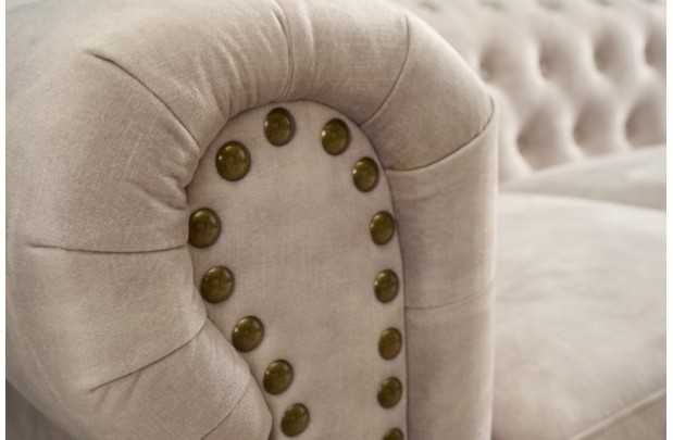 Canapé 3 places design chesterfield capitonné en simili cuir marron...
