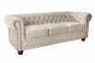 Canapé 3 places design chesterfield capitonné en simili cuir marron...