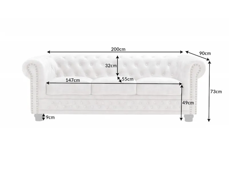 Canapé 3 places design chesterfield capitonné en simili cuir marron...