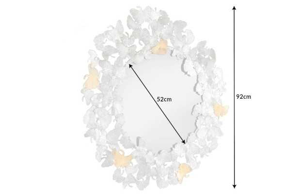 Miroir Rond avec Cadre en Feuilles de Ginkgo - Fait Main