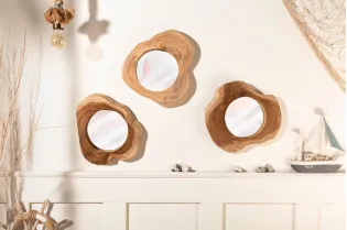 Miroir Reflect 31 cm en teck – Élégance naturelle et artisanat unique