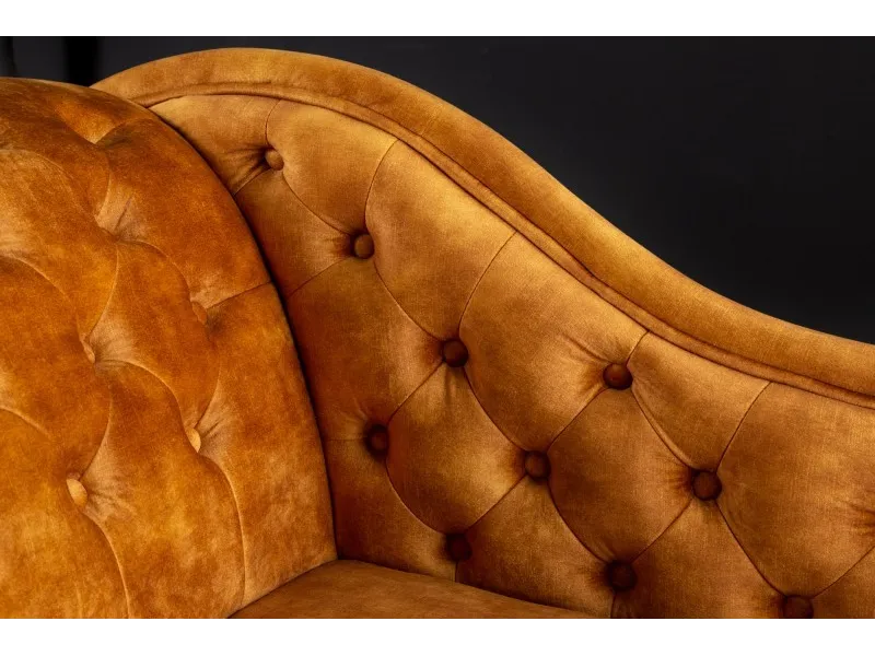 Méridienne design Chesterfield capitonné en simili cuir vert émeraude