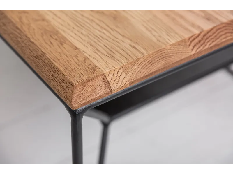 Table Basse Industrielle avec Étagère Flottante