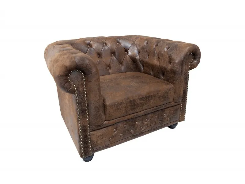 Fauteuil design chesterfield teinté marron Fauteuil |adeniahome.com