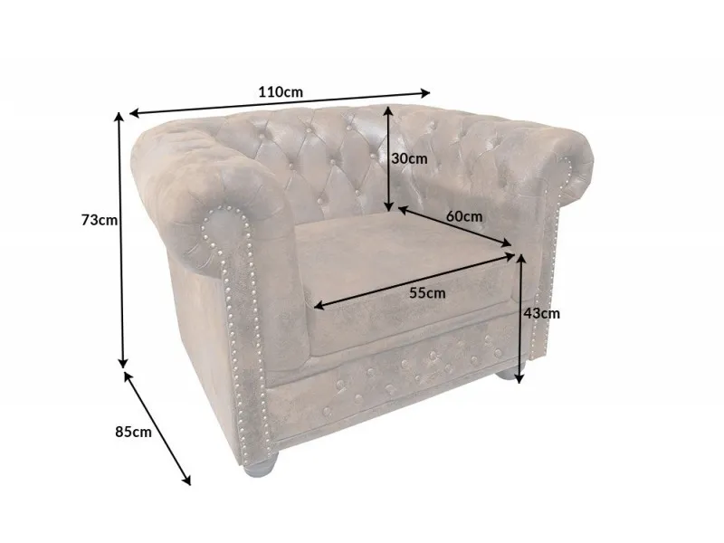 Fauteuil design chesterfield teinté marron Fauteuil |adeniahome.com