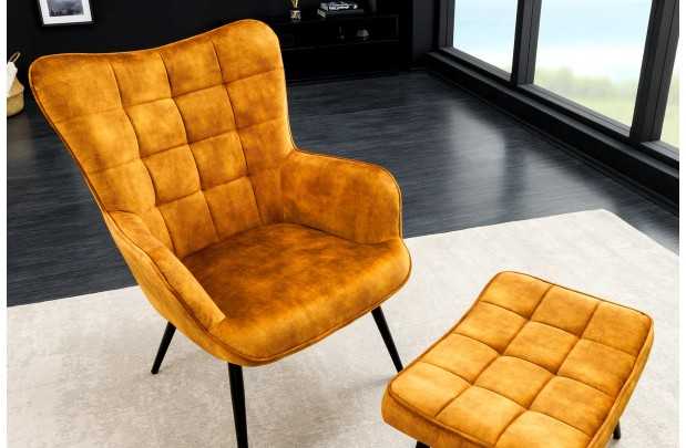 Fauteuil à bascule design scandinave coloris gris foncé en tissu Fa...