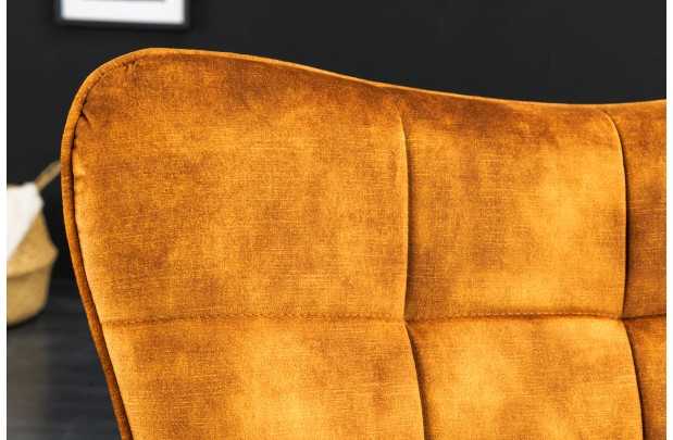 Fauteuil à bascule design scandinave coloris gris foncé en tissu Fa...