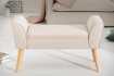 Banc de Style Rétro en Lin Beige - Élégance et Confort dans un Design Intemporel