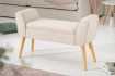 Banc de Style Rétro en Lin Beige - Élégance et Confort dans un Design Intemporel
