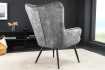 Ensemble de fauteuil et tabouret design scandinave coloris gris en ...