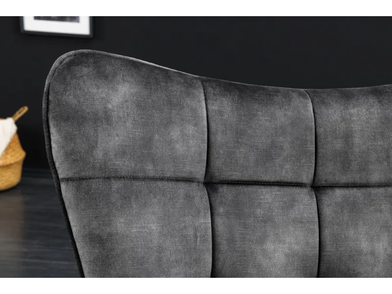 Ensemble de fauteuil et tabouret design scandinave coloris gris en ...