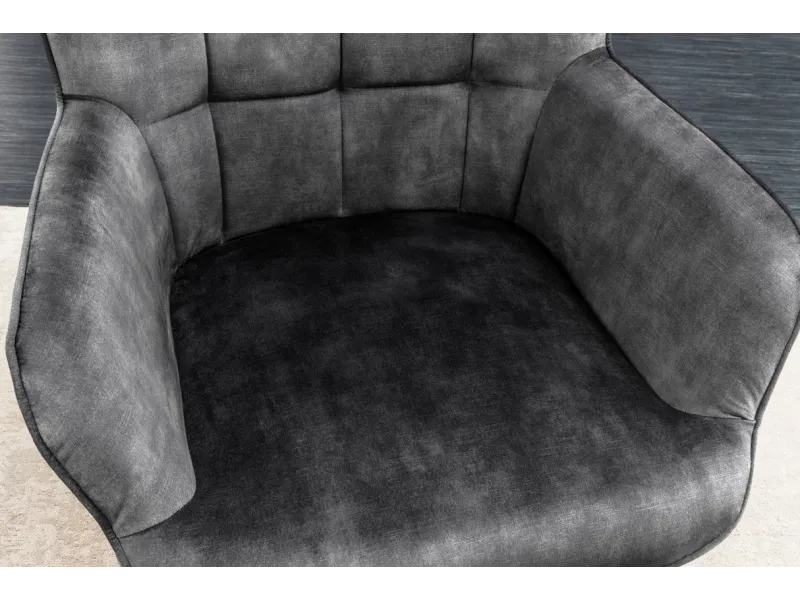 Ensemble de fauteuil et tabouret design scandinave coloris gris en ...