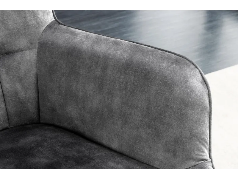 Ensemble de fauteuil et tabouret design scandinave coloris gris en ...