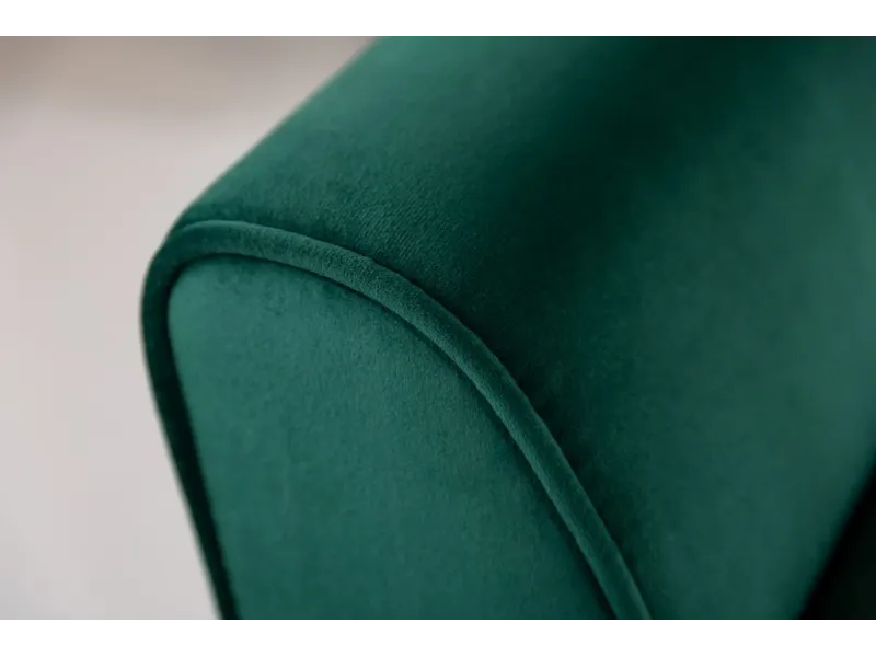 Banc de Style Rétro en Velours Vert Émeraude - Élégance et Confort dans un Design Classique