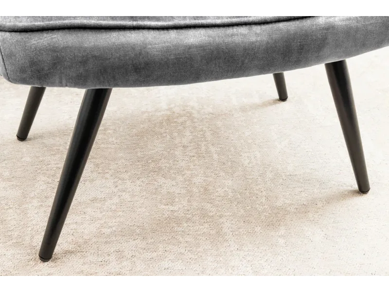 Pouf design carré de 40 cm en polyester capitonné teinté noir et bl...