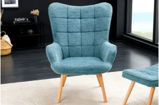 Fauteuil SCANDINAVIA avec accoudoirs – Tissu Texturé Bleu 2