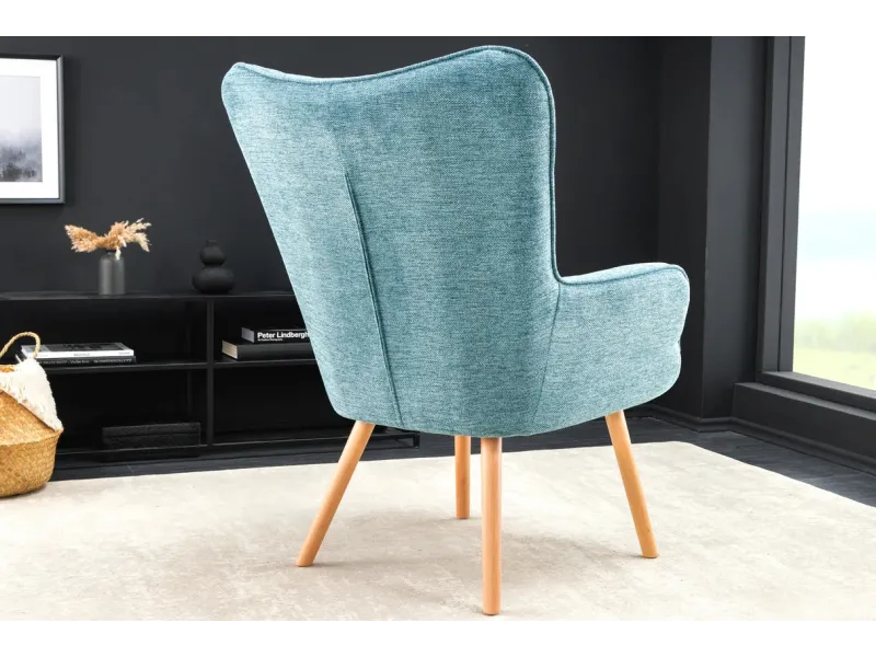 Fauteuil SCANDINAVIA avec accoudoirs – Tissu Texturé Bleu