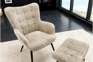 Fauteuil design royal baroque coloris gris antique en simili-cuir F...