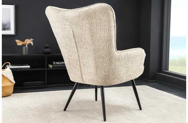 Fauteuil design royal baroque coloris gris antique en simili-cuir F...