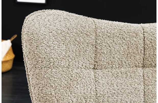 Fauteuil design royal baroque coloris gris antique en simili-cuir F...