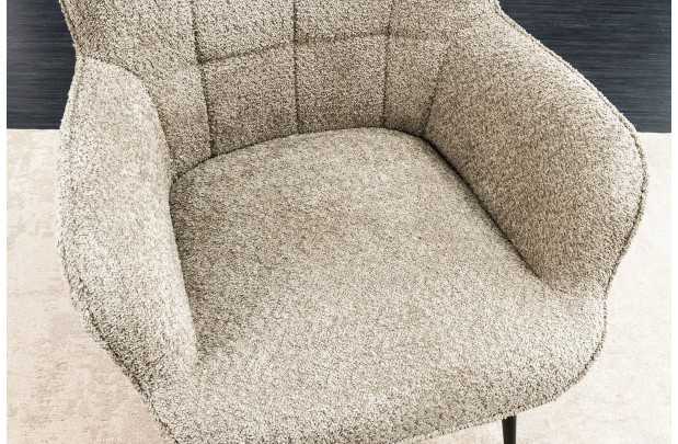 Fauteuil design royal baroque coloris gris antique en simili-cuir F...