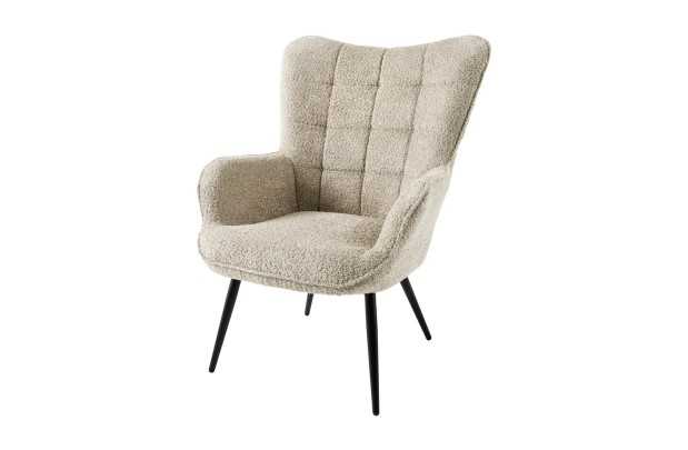 Fauteuil design royal baroque coloris gris antique en simili-cuir F...
